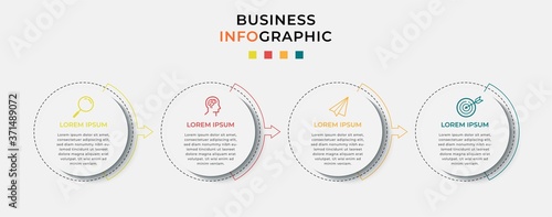Cuadros en Lienzo Business Infographic design template Vector with icons and 4 four options or steps