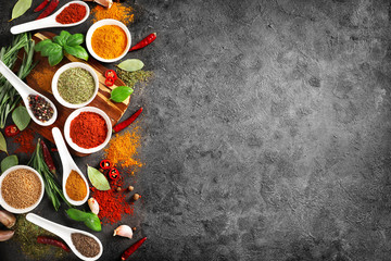 Wall Mural - Various cooking ingredients, spices and herbs