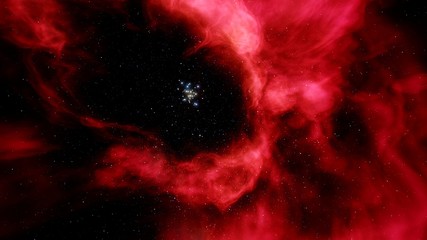 Wall Mural - red nebula, red galaxy background, red space, abstract red background 3d render