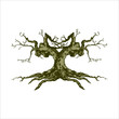 © CreativeStudio151 - Root Of The Tree logo illustrazione. Silhouette vettoriale di un albero, Root Of The Tree Logo is a multipurpose logo. This logo can be used by law companies, landscape business, royalty brands.