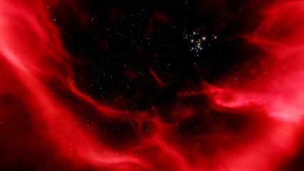 Wall Mural - red nebula, red galaxy background, red space, abstract red background 3d render