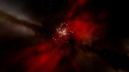 Wall Mural - red nebula, red galaxy background, red space, abstract red background 3d render
