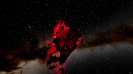 Wall Mural - red nebula, red galaxy background, red space, abstract red background 3d render