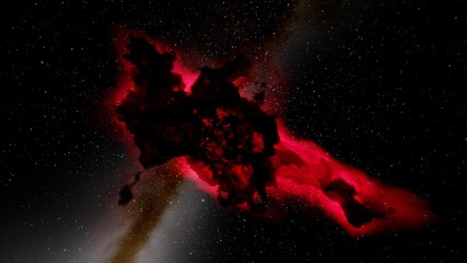 Wall Mural - red nebula, red galaxy background, red space, abstract red background 3d render