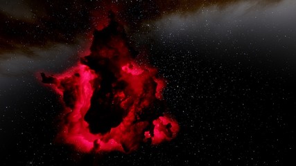 Wall Mural - red nebula, red galaxy background, red space, abstract red background 3d render