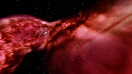 Wall Mural - red nebula, red galaxy background, red space, abstract red background 3d render