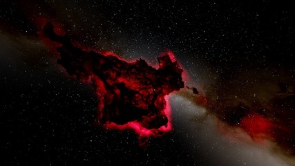 Wall Mural - red nebula, red galaxy background, red space, abstract red background 3d render