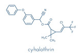 Fototapeta  - Cyhalothrin insecticide molecule. Skeletal formula.