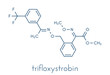 Trifloxystrobin fungicide molecule. Skeletal formula.