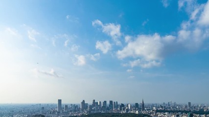 Sticker - 都市風景　タイムラプス　青空　東京