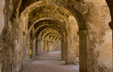 Fototapeta Na drzwi - Close-up taken of  the top floor of Aspendos Antic Theatre in Antalya city in the Turkey