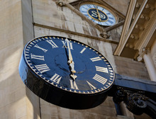 Old Church Clock On Fleet Street, London.
