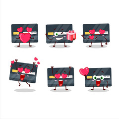 Poster - Credit card cartoon character with love cute emoticon