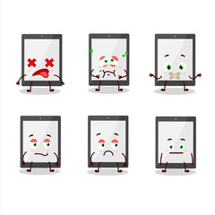 Poster - Tablet cartoon in character with nope expression