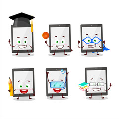 Sticker - School student of tablet cartoon character with various expressions