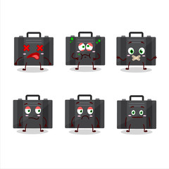 Poster - Black suitcase cartoon character with nope expression