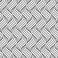 Wall Mural - vector seamless pattern. background wavy line. modern waves texture. intricate pipple curly stripe. 