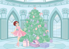 Little Ballerina  And Christmas Tree