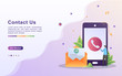 © Fectorica - Contact us concept. customer care service 24/7, Online support, help desk. Can use for web landing page, banner, flyer, mobile app. Vector Illustration