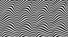 Abstract Distortion Line Background. Striped Wave Backdrop. Wavy Op Art Cover. Vector Illustration.