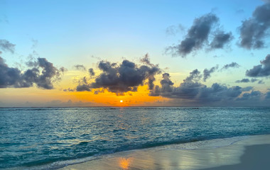 Wall Mural - Maldives island Sunset on the beach