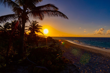 Sticker - romantic sunset beach on the Caribbean island of Anguilla