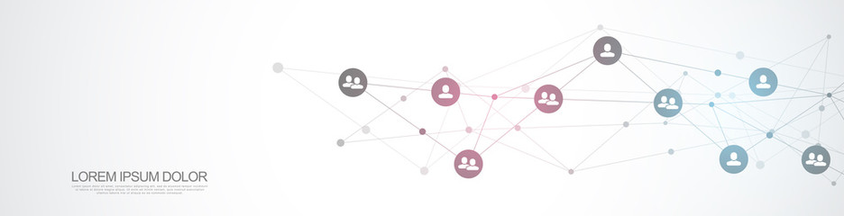 Vector illustration of connecting people and communication concept, social network.