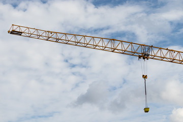 construction crane against blue sky