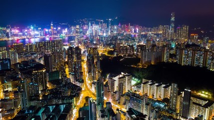 Sticker - Timelapse of Hong Kong city at night