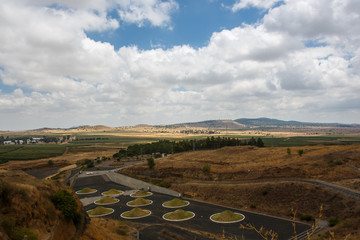 Golan Volcanic Park Avital , Israel. Newly opened in 2013 r. Avital volcanic park in the area of the Golan Heights in Israel near the border with Syria