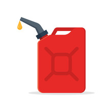 Canister Of Gasoline With A Drop Fuel.