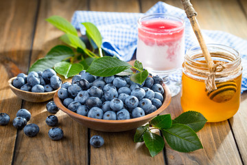 Berries from the garden, in summer on an old background.