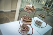 Chocolate Finger Wedding Cake on Triple Tier Stand