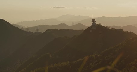 Poster - Beautiful sunset mountain landscape view