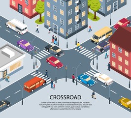 Poster - City Crossroad Isometric Poster 