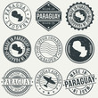 © josepperianes - Paraguay Set of Stamps. Travel Stamp. Made In Product. Design Seals Old Style Insignia.