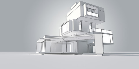 Wall Mural - Multilevel modern house project