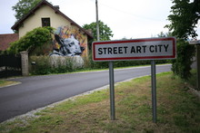 Lurcy-Lévis / France / 06-09-2019: Graffiti In Street-art-city 