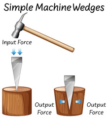 Wall Mural - science simple machine wedges diagrams
