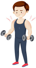 Wall Mural - Man having muscle pain from workout