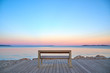 empty bench in hyeres at sunset france provence