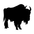 Black standing bison bull silhouette