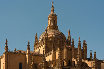 Wall Mural - view of segovia cathedral and church