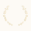 Elegant golden laurel. Wedding card design. Vector isolated illustration.