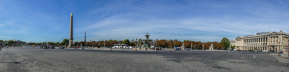 Extra wide view of Place de la Concorde in Paris