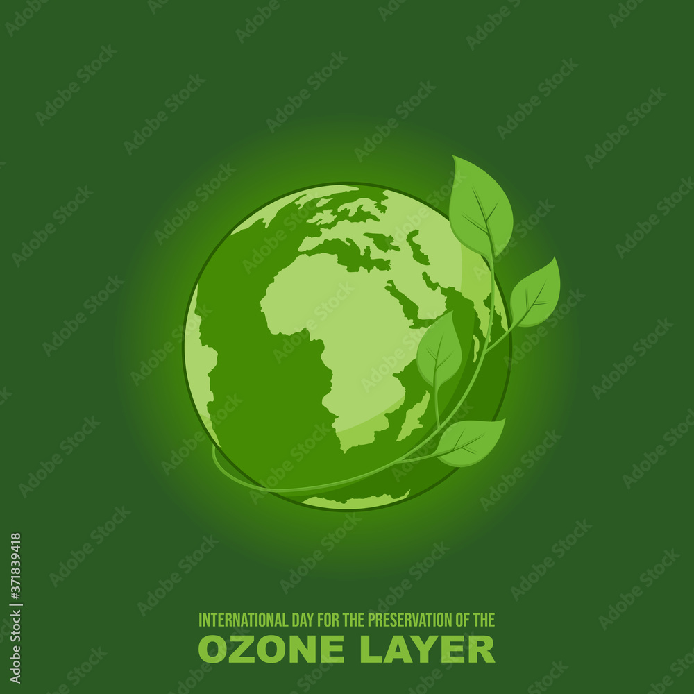 Green Planet Earth with Leaf Stock Vector | Adobe Stock
