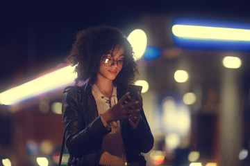 Portrait of young cute curly afro american girl