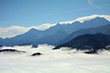 mgła w Tatrach, widok z Gęsiej Szyi