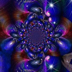 Wall Mural - space fractal. digital abstract artwork. 3d rendering