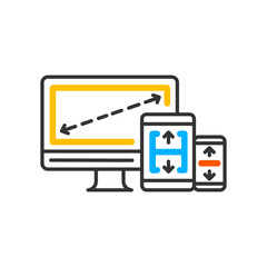 Wall Mural - responsive web design. minimalist pages layout template adaptive for all devices - computer, tablet 